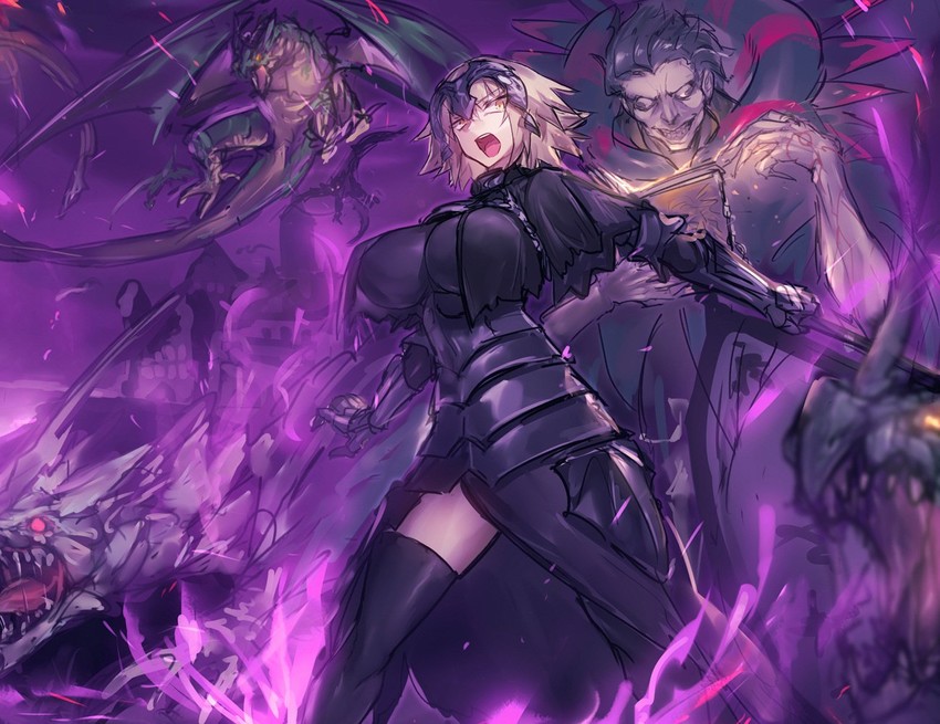 jeanne d'arc alter and gilles de rais (fate and 1 more) drawn by melon22