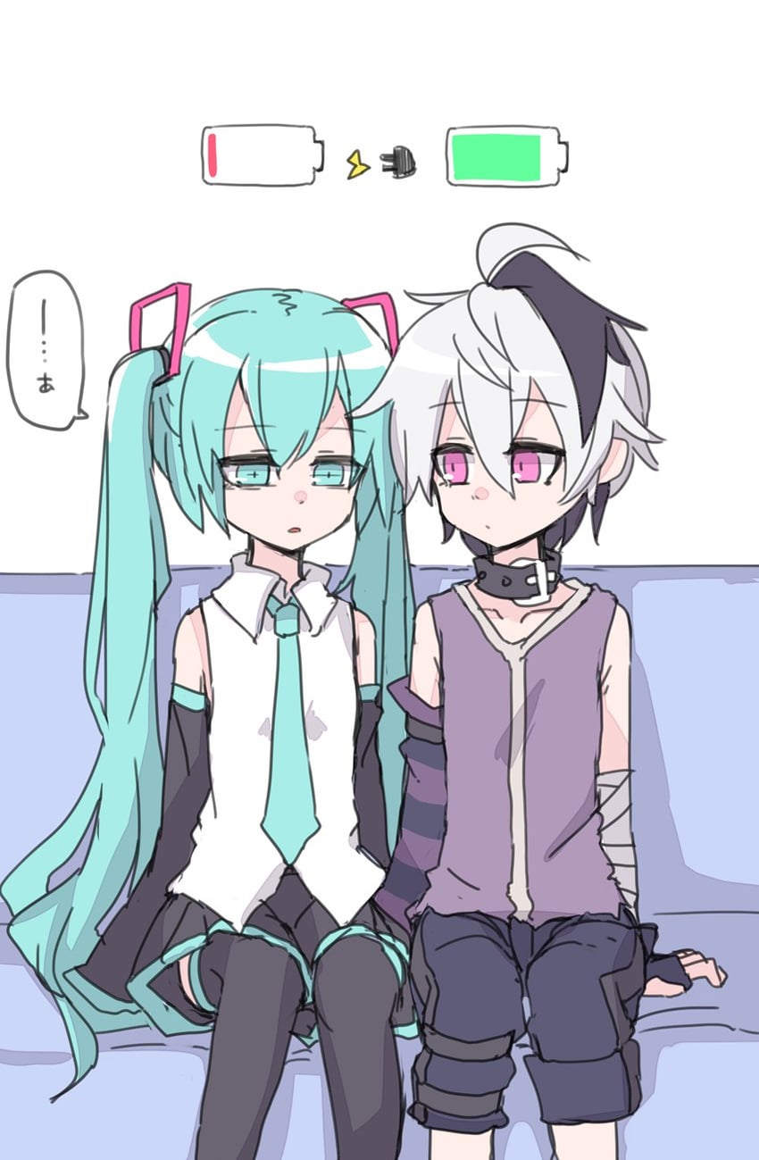 hatsune miku and flower (vocaloid) drawn by miri_(miri_1m)