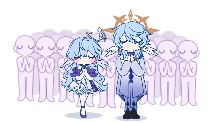 robin and sunday (honkai and 1 more) drawn by honobread_(artist)