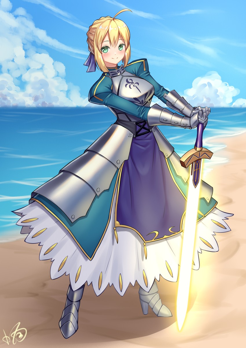 artoria pendragon and saber (fate and 1 more) drawn by xiaoxi0619