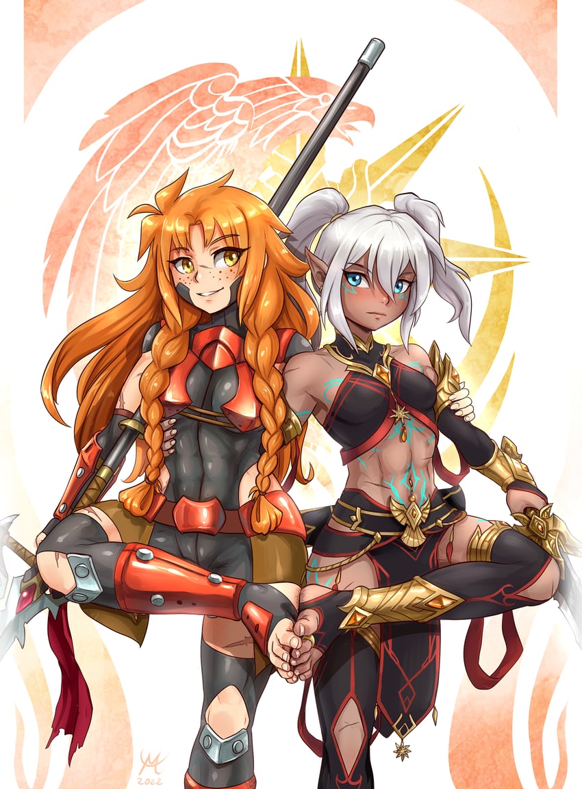 phenice walholl and lettanya (original and 1 more) drawn by maxa'