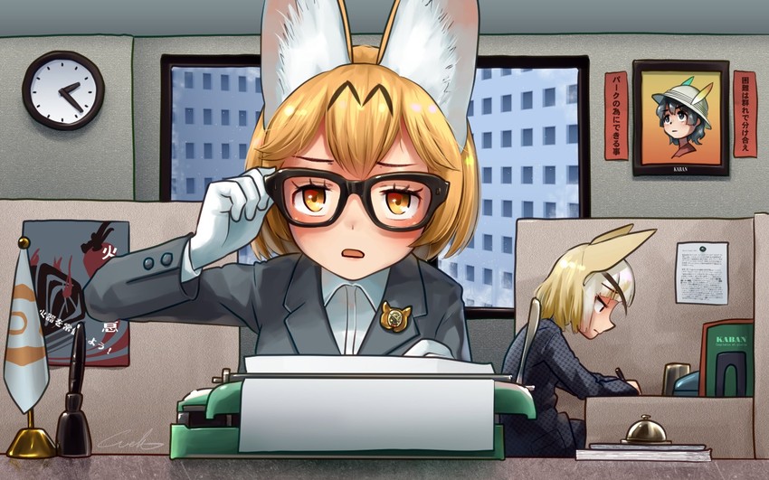 serval, kaban, and fennec (kemono friends) drawn by welt_(kinsei_koutenkyoku)