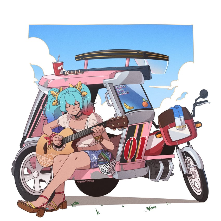 hatsune miku and filipino miku (vocaloid and 1 more) drawn by miyan_(oceanmaiden)