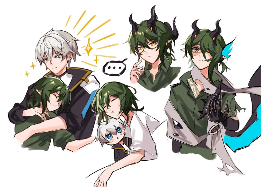 kevin kaslana and kosma (honkai and 1 more) drawn by blue_(bluespring1513)