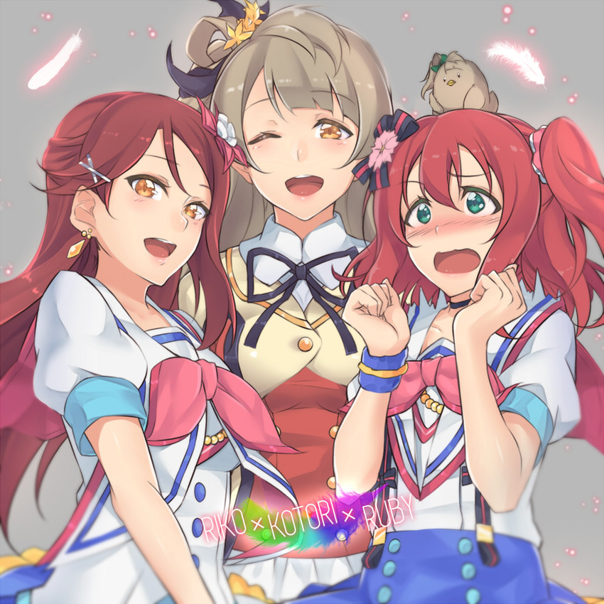 minami kotori, sakurauchi riko, and kurosawa ruby (love live! and 2 more) drawn by makita_(twosidegekilove)