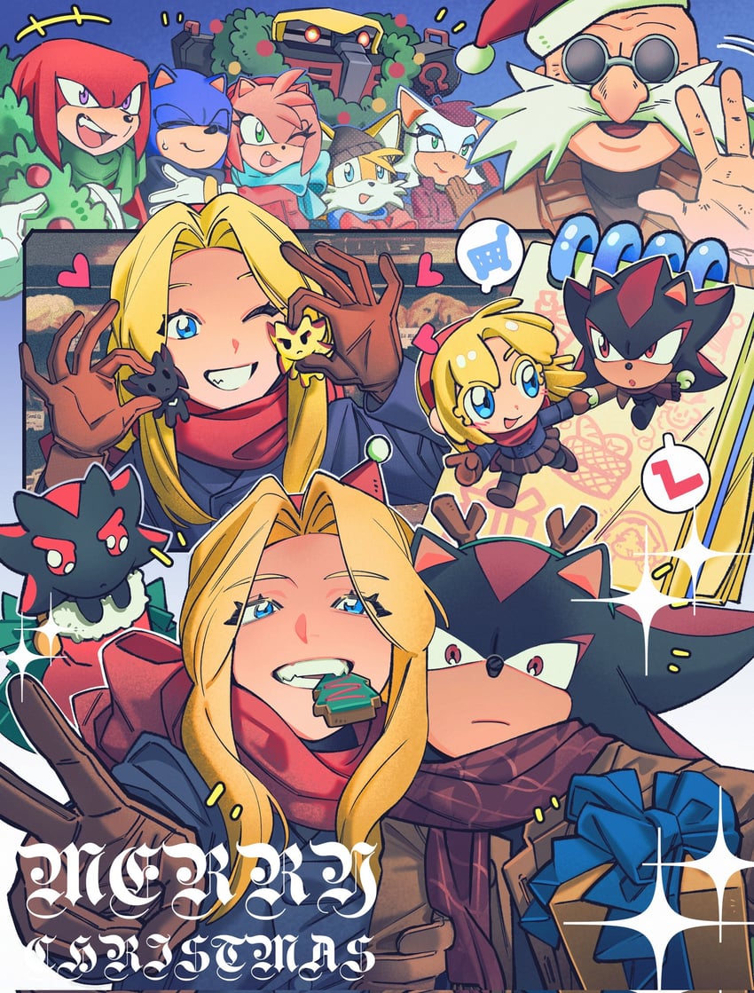 sonic the hedgehog, shadow the hedgehog, amy rose, rouge the bat, tails, and 4 more (sonic) drawn by yicuojinan