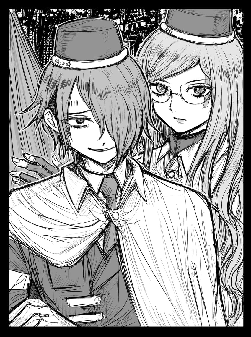 yomi hellsmile and martina electro (master detective archives: rain code) drawn by kinu_(konoyoha_mtgi)