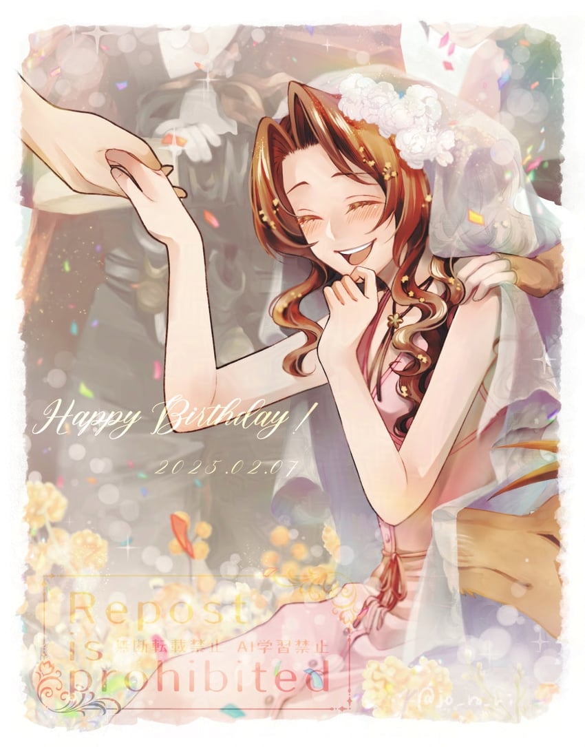 aerith gainsborough, yuffie kisaragi, vincent valentine, red xiii, and cait sith (final fantasy and 3 more) drawn by jo_ro_ri