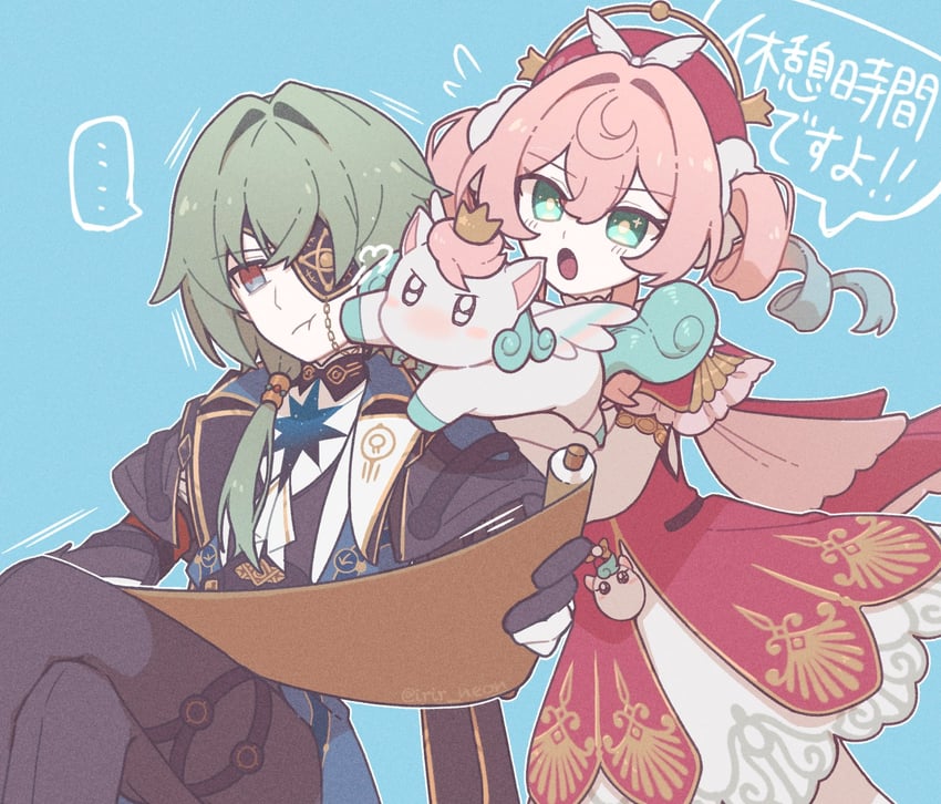 anaxa, hyacine, and little ica (honkai and 1 more) drawn by neon_(irir_neon)