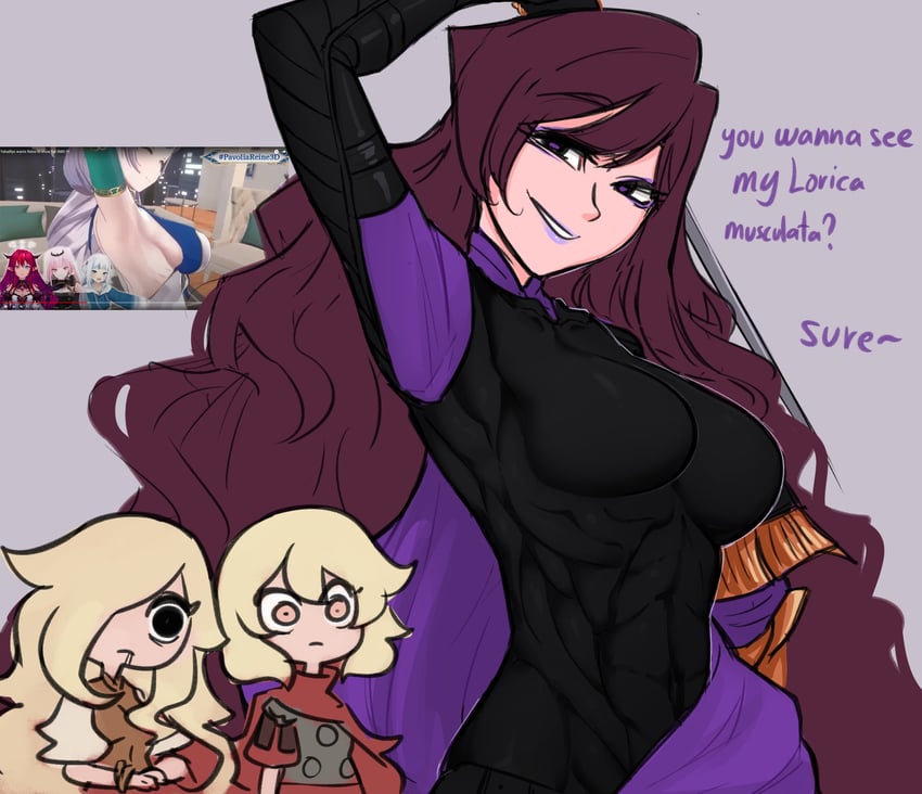 gawr gura, mori calliope, irys, pavolia reine, centurii-chan, and 2 more (original and 3 more) drawn by centurii-chan