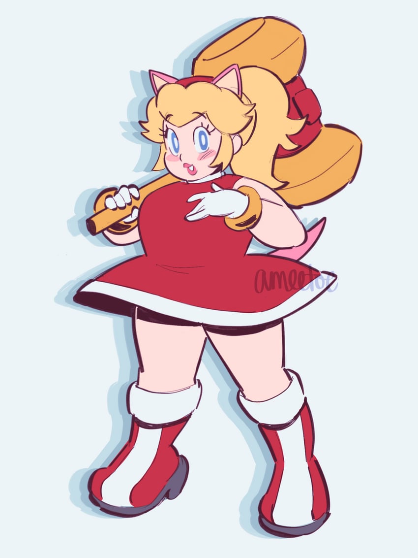 princess peach and amy rose (mario and 1 more) drawn by amie_sanchez