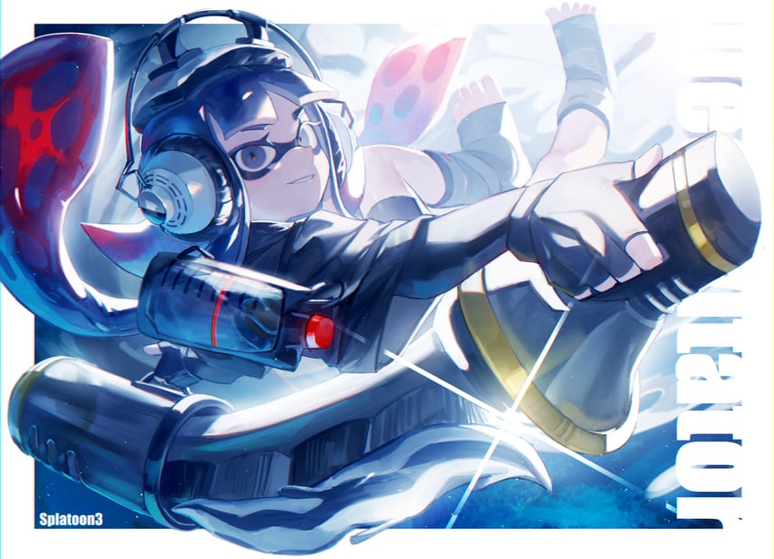 inkling player character and inkling girl (splatoon and 1 more) drawn by no_(13_10_1230)