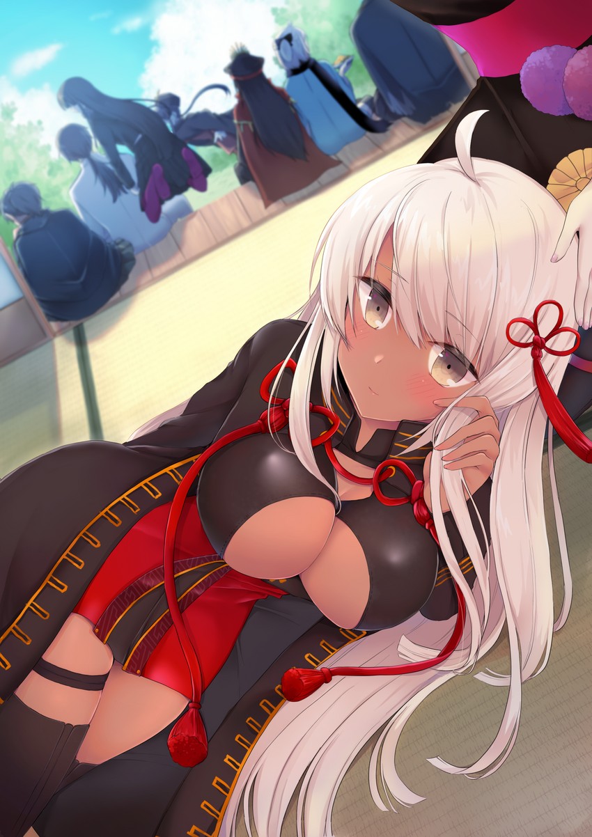 okita souji, oda nobunaga, okita souji alter, oda nobukatsu, okada izou, and 2 more (fate and 2 more) drawn by bunsai