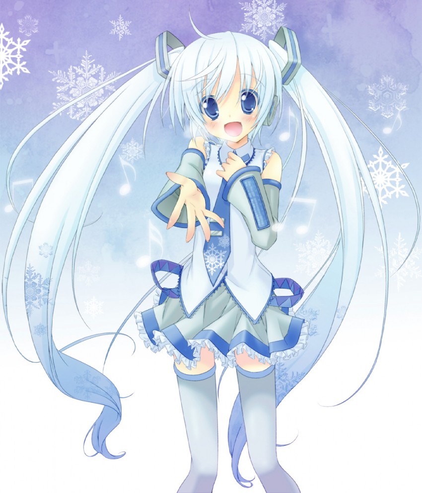 hatsune miku and yuki miku (vocaloid) drawn by lucie and yoshimi_kou