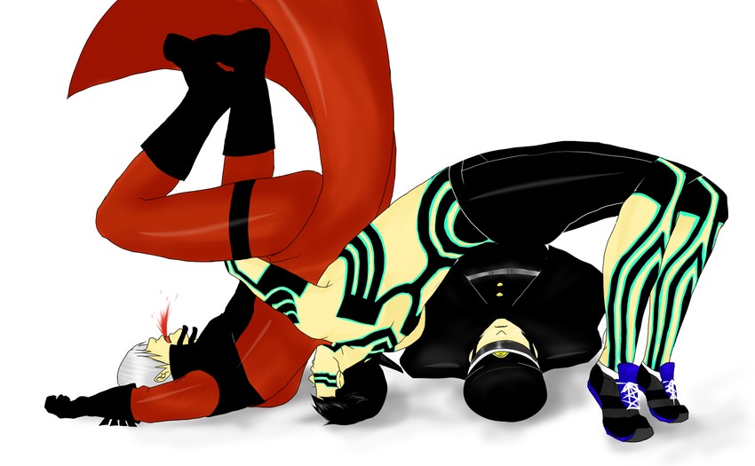 dante, demi-fiend, and kuzunoha raidou (devil may cry and 3 more) drawn by yatsufusa_(negro)