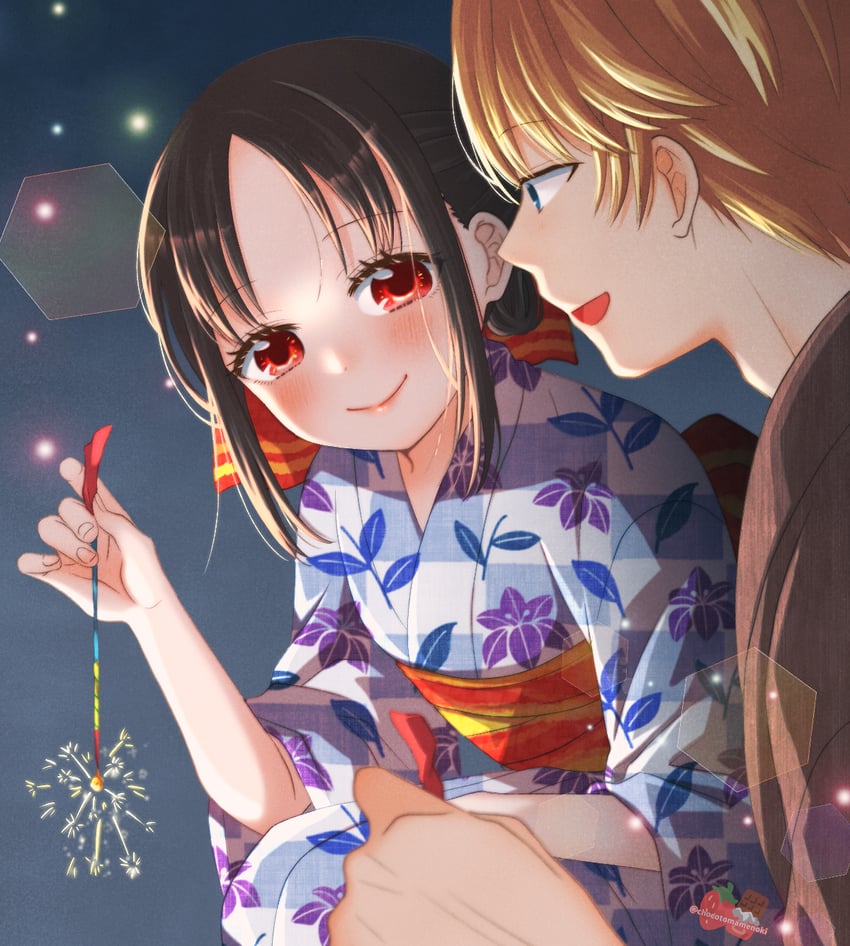 shinomiya kaguya and shirogane miyuki (kaguya-sama wa kokurasetai ~tensai-tachi no renai zunousen~) drawn by chocotomamenoki