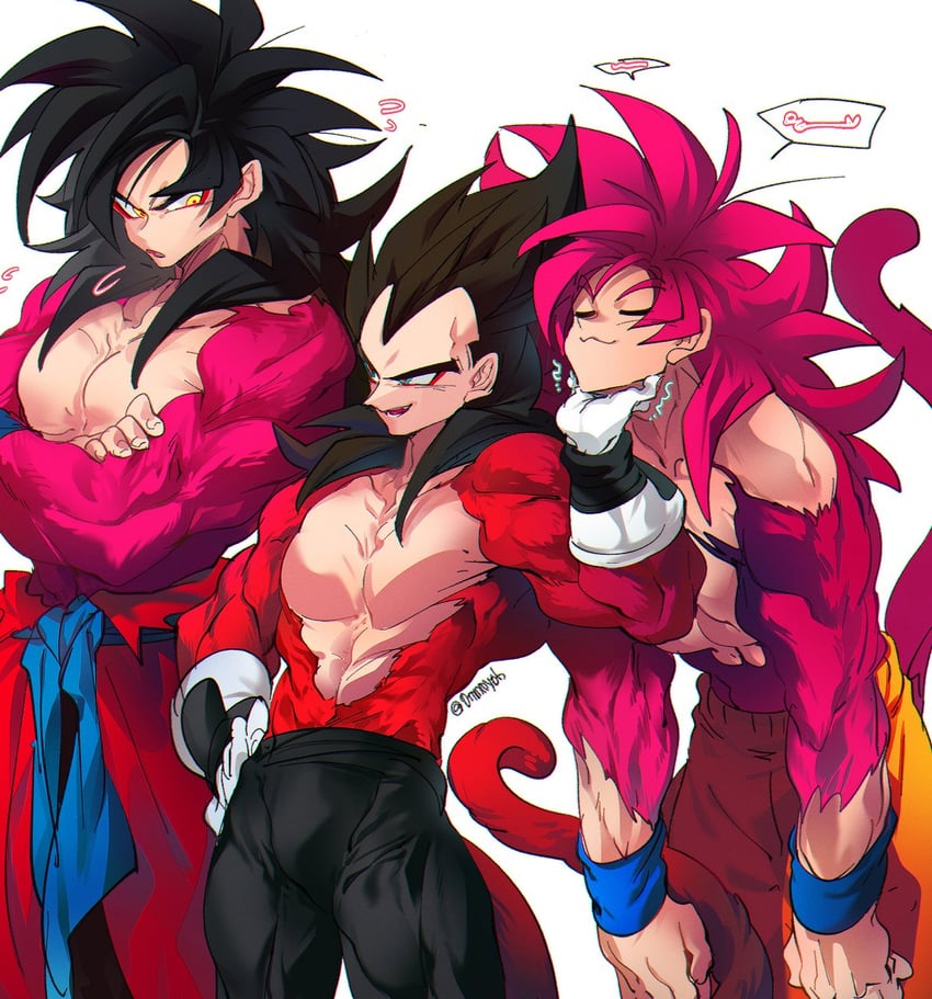 son goku and vegeta (dragon ball and 2 more) drawn by ommmyoh