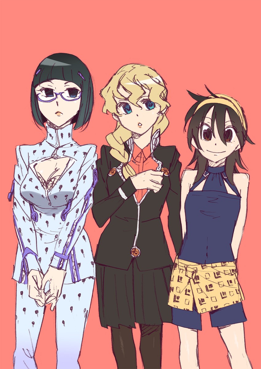 giorno giovanna, bruno bucciarati, and narancia ghirga (jojo no kimyou na bouken and 1 more) drawn by katou_haruaki