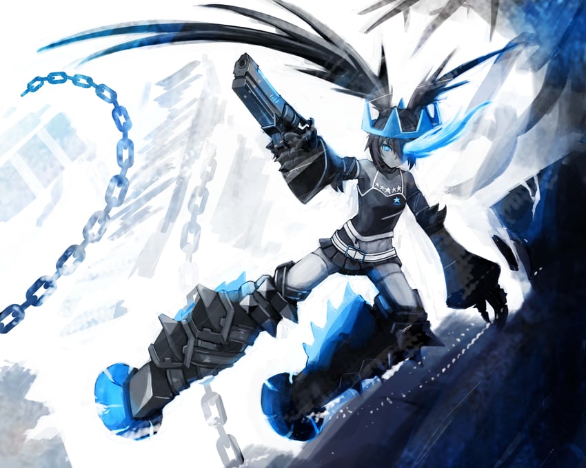 black rock shooter and black rock shooter beast (black rock shooter) drawn by cell_(fu_cell)