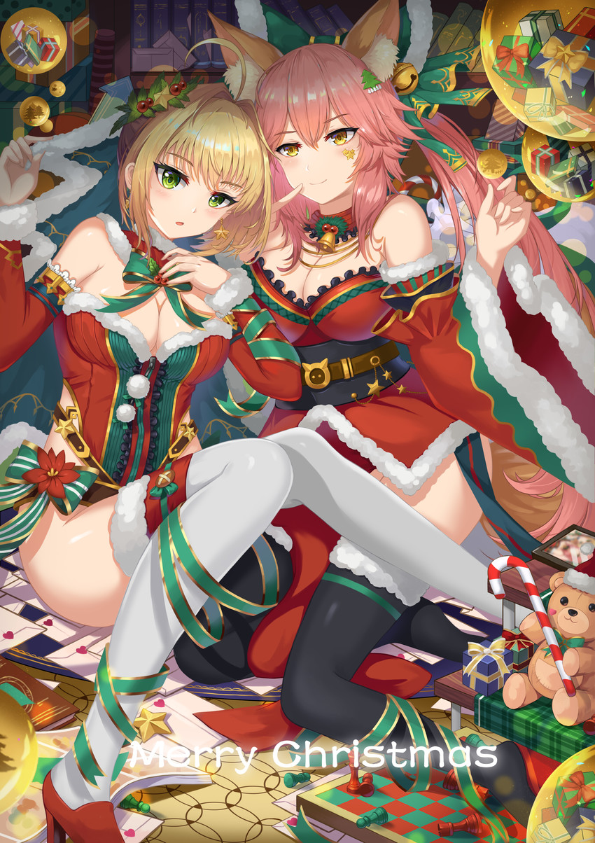 tamamo, tamamo no mae, and nero claudius (fate and 2 more) drawn by hongse_beiyu