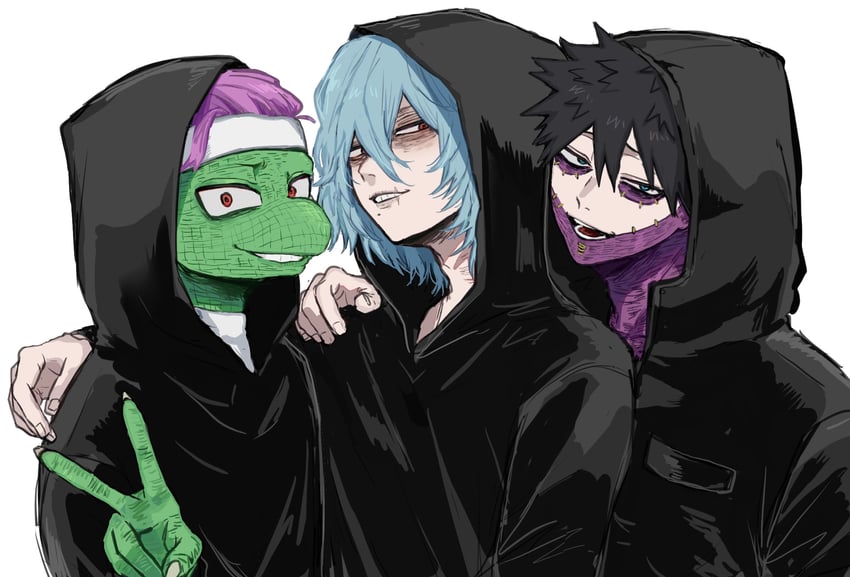 dabi, shigaraki tomura, and spinner (boku no hero academia) drawn by ametaro_(ixxxzu)