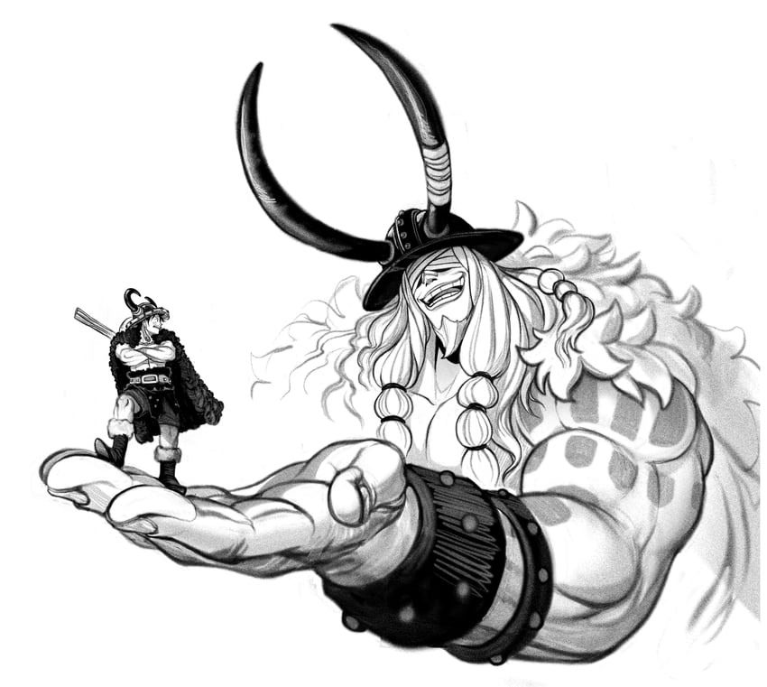 monkey d. luffy and loki (one piece) drawn by inkiedraws