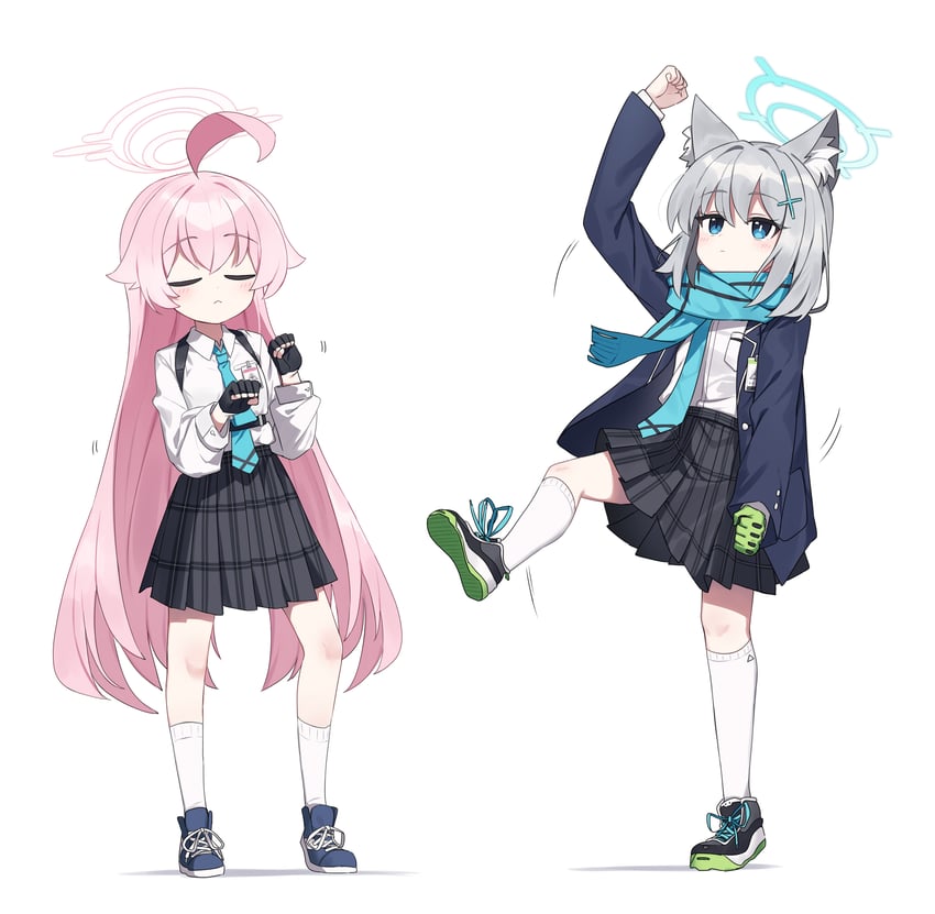 shiroko and hoshino (blue archive and 1 more) drawn by wagashi928