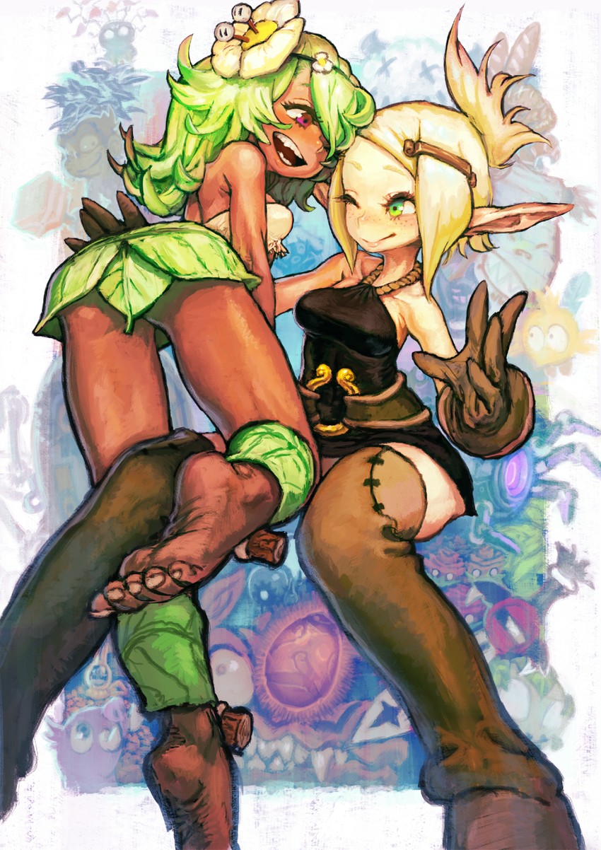 amalia sheran sharm, evangelyne, sadida, and cra (wakfu) drawn by jonpei