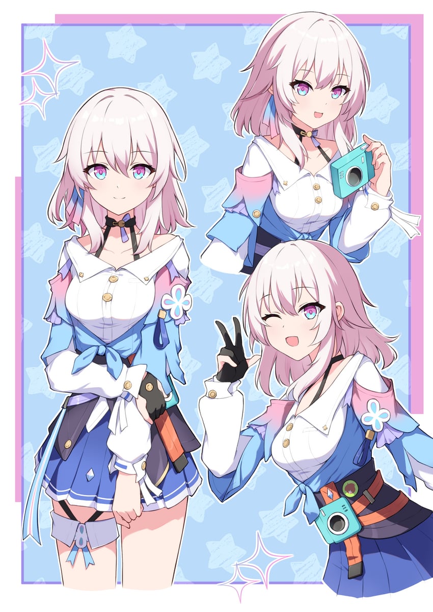 march 7th (honkai and 1 more) drawn by evil_butterfly