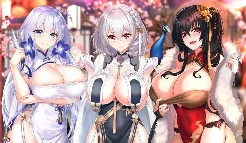 taihou, sirius, and illustrious (azur lane) drawn by nez-box