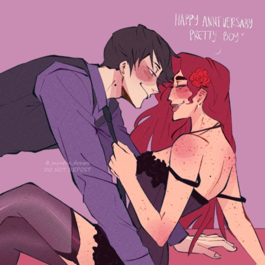 main character and baxter ward (our life and 1 more) drawn by minthe_draws