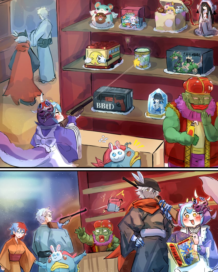 laundry dragonmaid, marshmallon, instant fusion, shinonome the vaylantz priestess, goblin of greed, and 21 more (yu-gi-oh!) drawn by hatano_kiyoshi