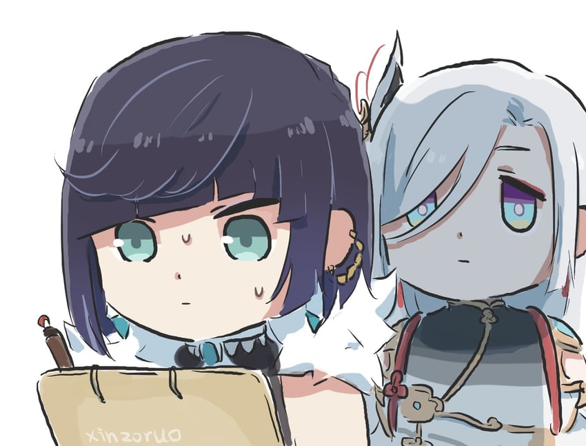 shenhe and yelan (genshin impact and 1 more) drawn by xinzoruo