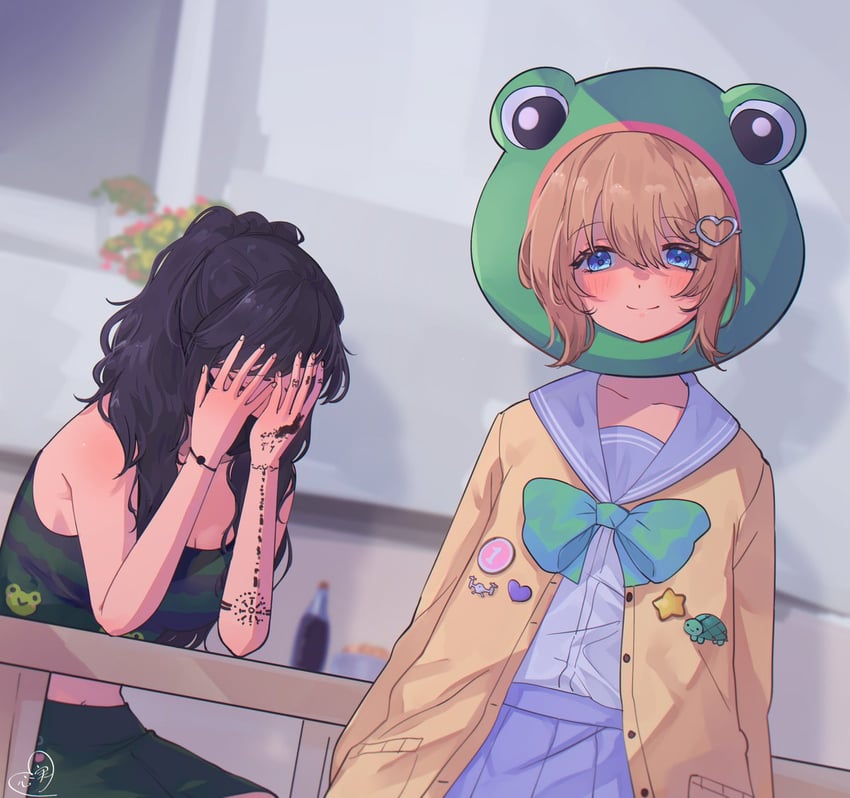 neuro-sama and layna lazar (indie virtual youtuber and 2 more) drawn by kokomi_(aniesuakkaman)