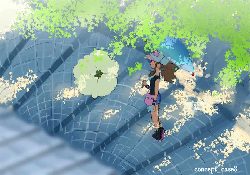 hilda and whimsicott (pokemon and 1 more) drawn by nyagiratwist