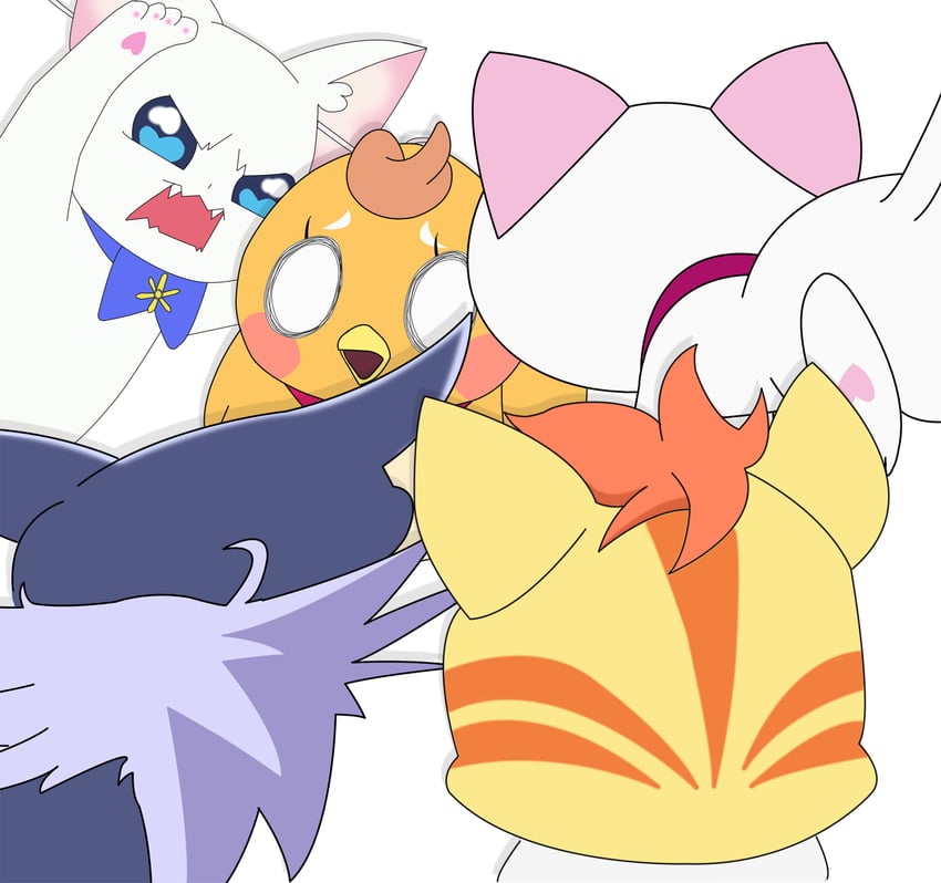 seiren, nekoyashiki yuki, yuunagi tsubasa, hummy, and nyatoran (precure and 4 more) drawn by san80