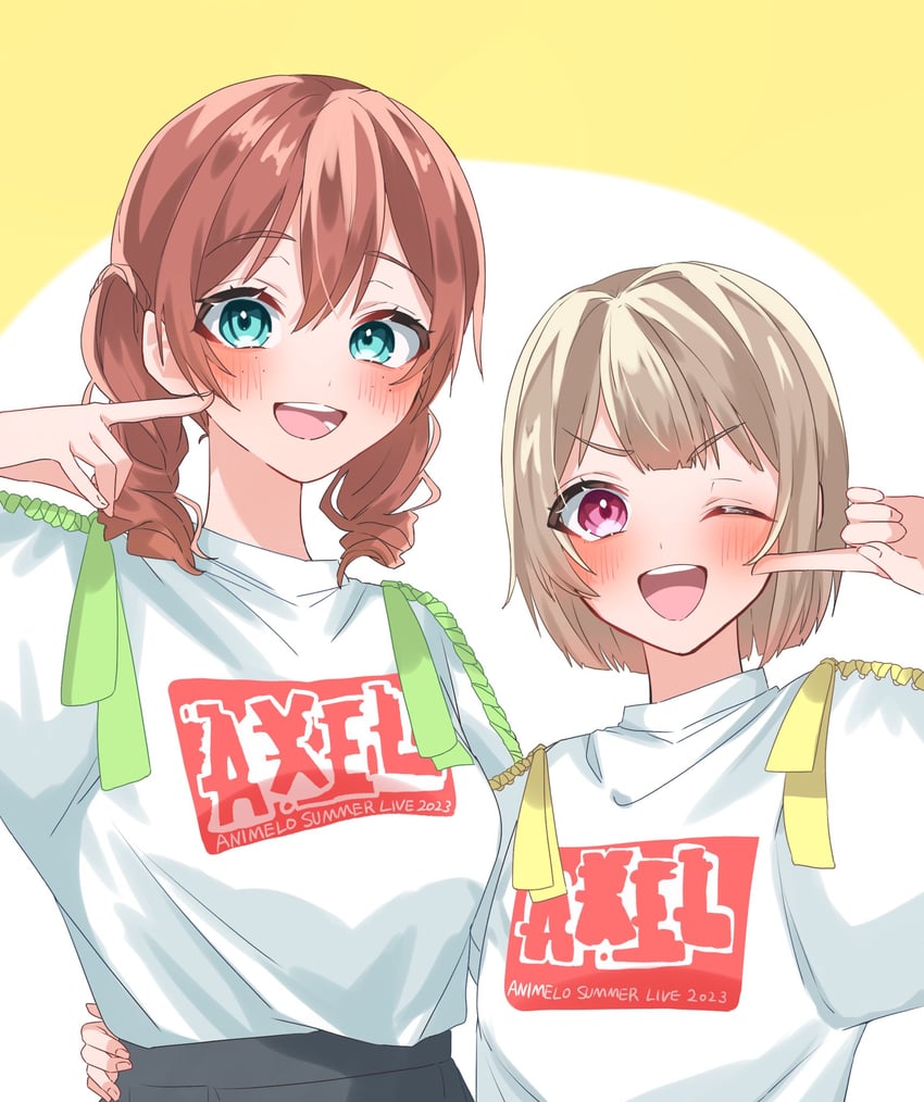 nakasu kasumi and emma verde (love live! and 1 more) drawn by osora_dao