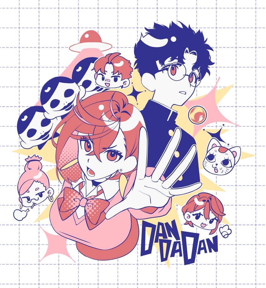 ayase momo, takakura ken, turbo granny, ayase seiko, shiratori aira, and 2 more (dandadan) drawn by bubuchi
