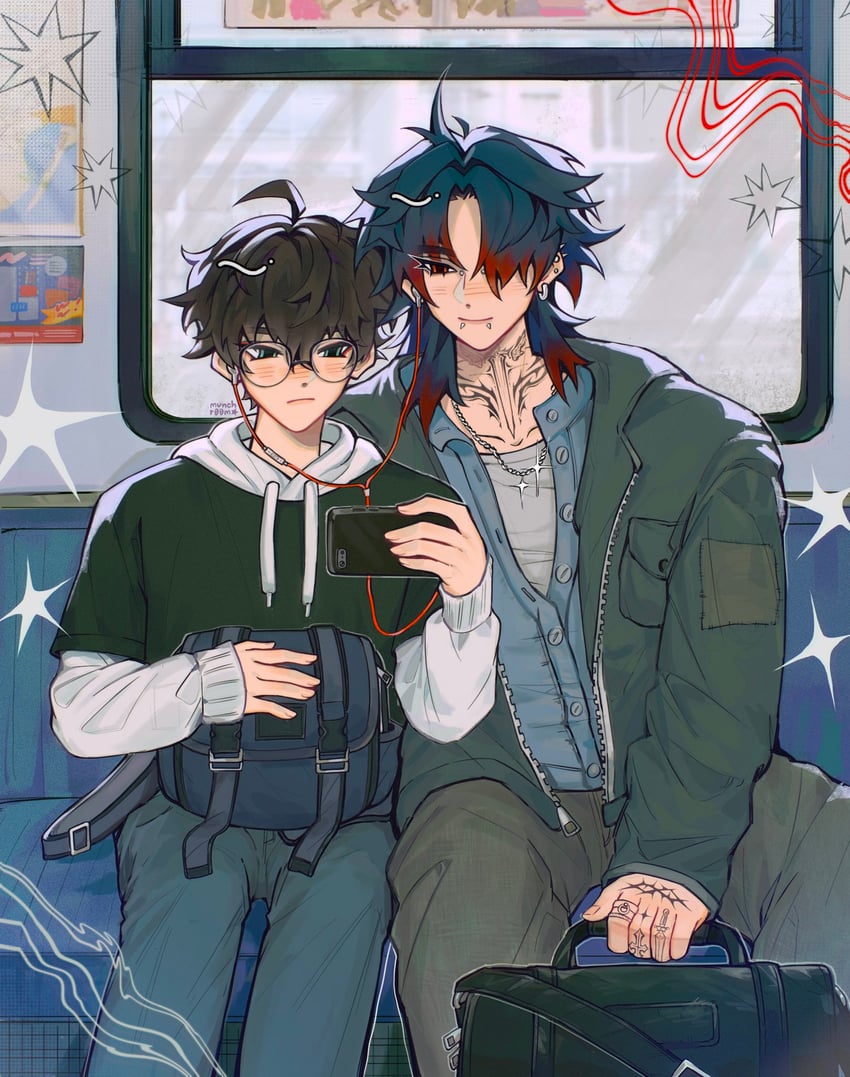 dan heng and blade (honkai and 1 more) drawn by munchr00m