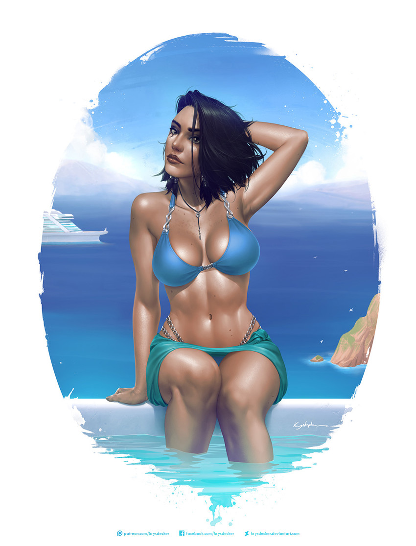 pharah (overwatch and 1 more) drawn by krystopher_decker