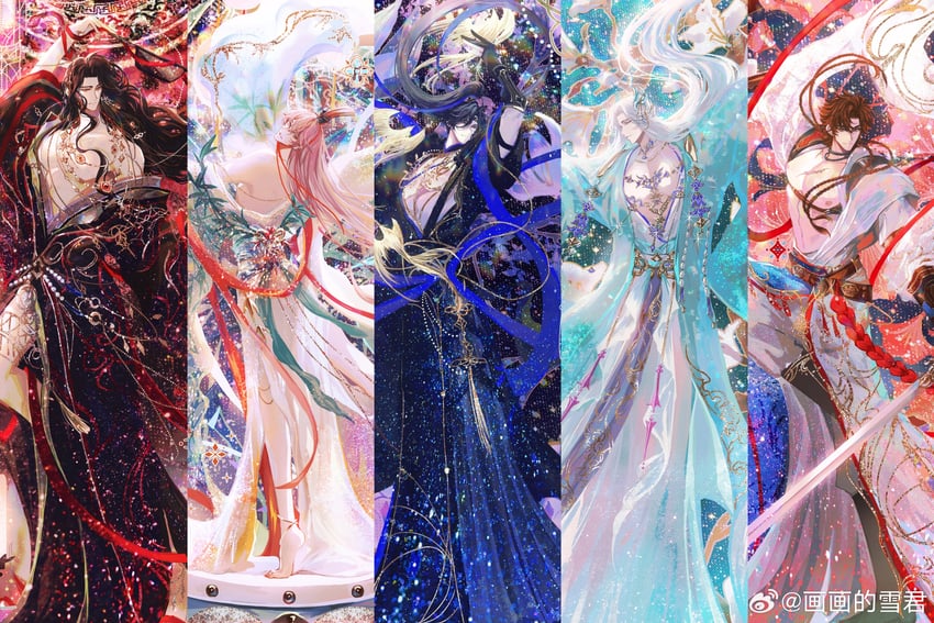yuan ji, sun ce, fu rong, liu bian, and zuo ci (code: kite) drawn by snow234