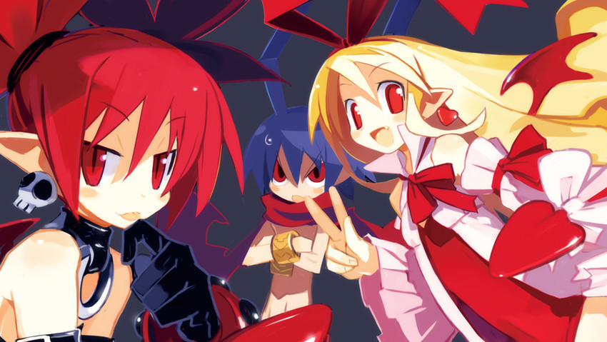 etna, flonne, and laharl (disgaea and 1 more) drawn by harada_takehito