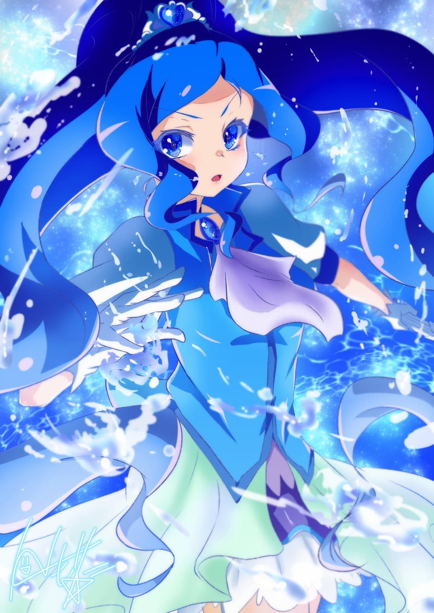 sawaizumi chiyu and cure fontaine (precure and 1 more) drawn by hishimori09