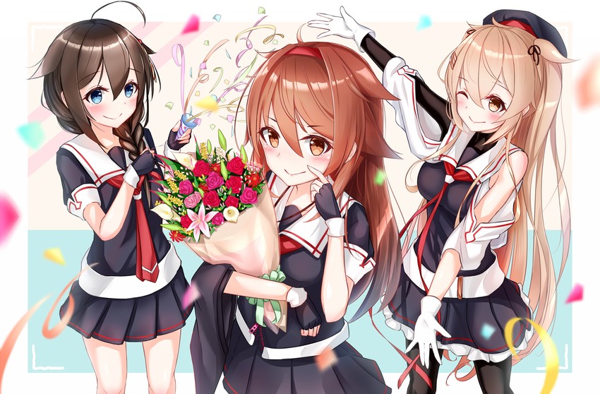 shigure, shigure kai ni, murasame, shiratsuyu, murasame kai ni, and 1 more (kantai collection) drawn by kuno_nv