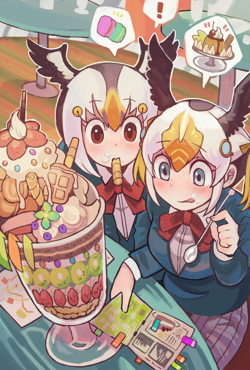 atlantic puffin and tufted puffin (kemono friends and 1 more) drawn by igarashi_(nogiheta)