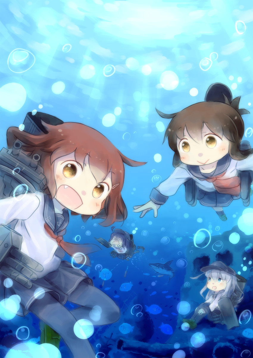 hibiki, inazuma, ikazuchi, and akatsuki (kantai collection) drawn by hinata_yuu