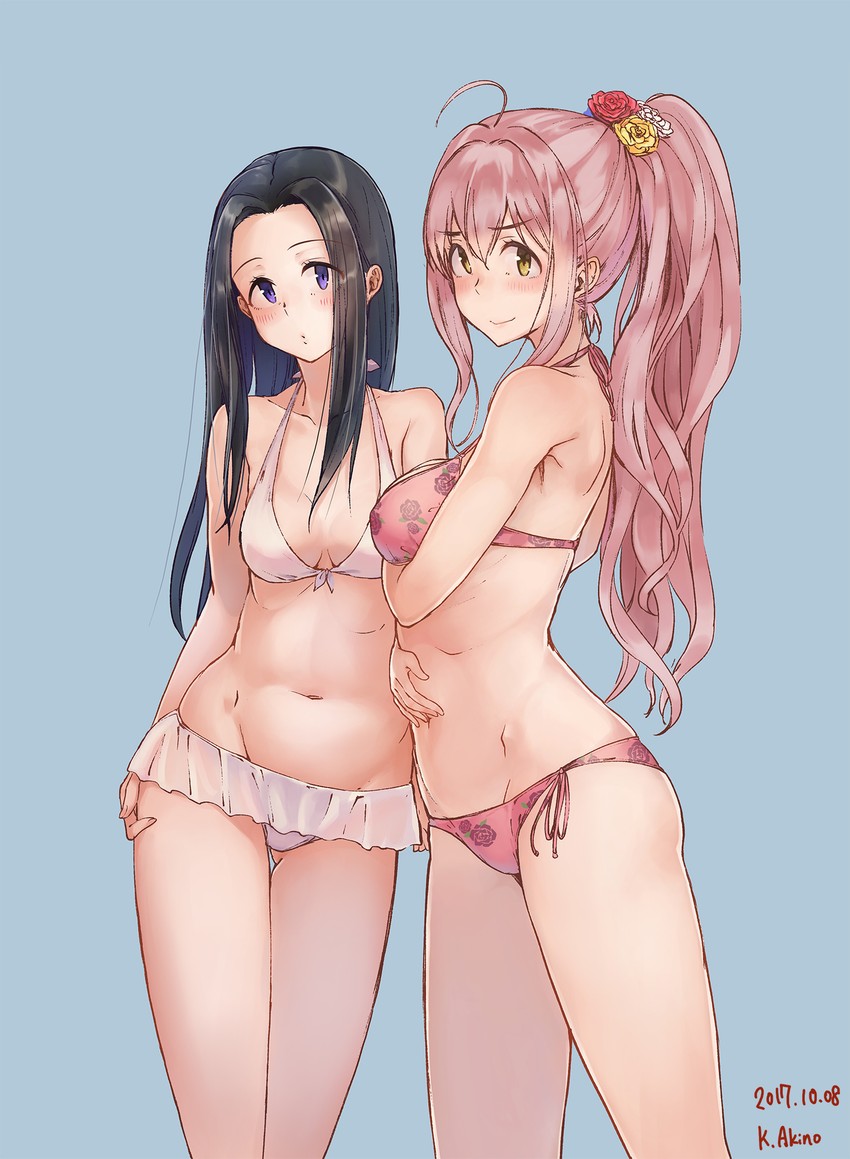 saionji kotoka and suzumiya seika (idolmaster and 1 more) drawn by akino_komichi