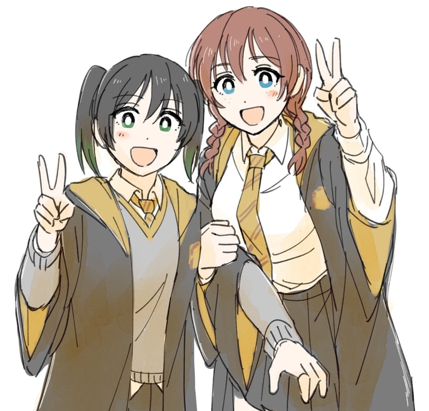 takasaki yu and emma verde (love live! and 3 more) drawn by solllolll