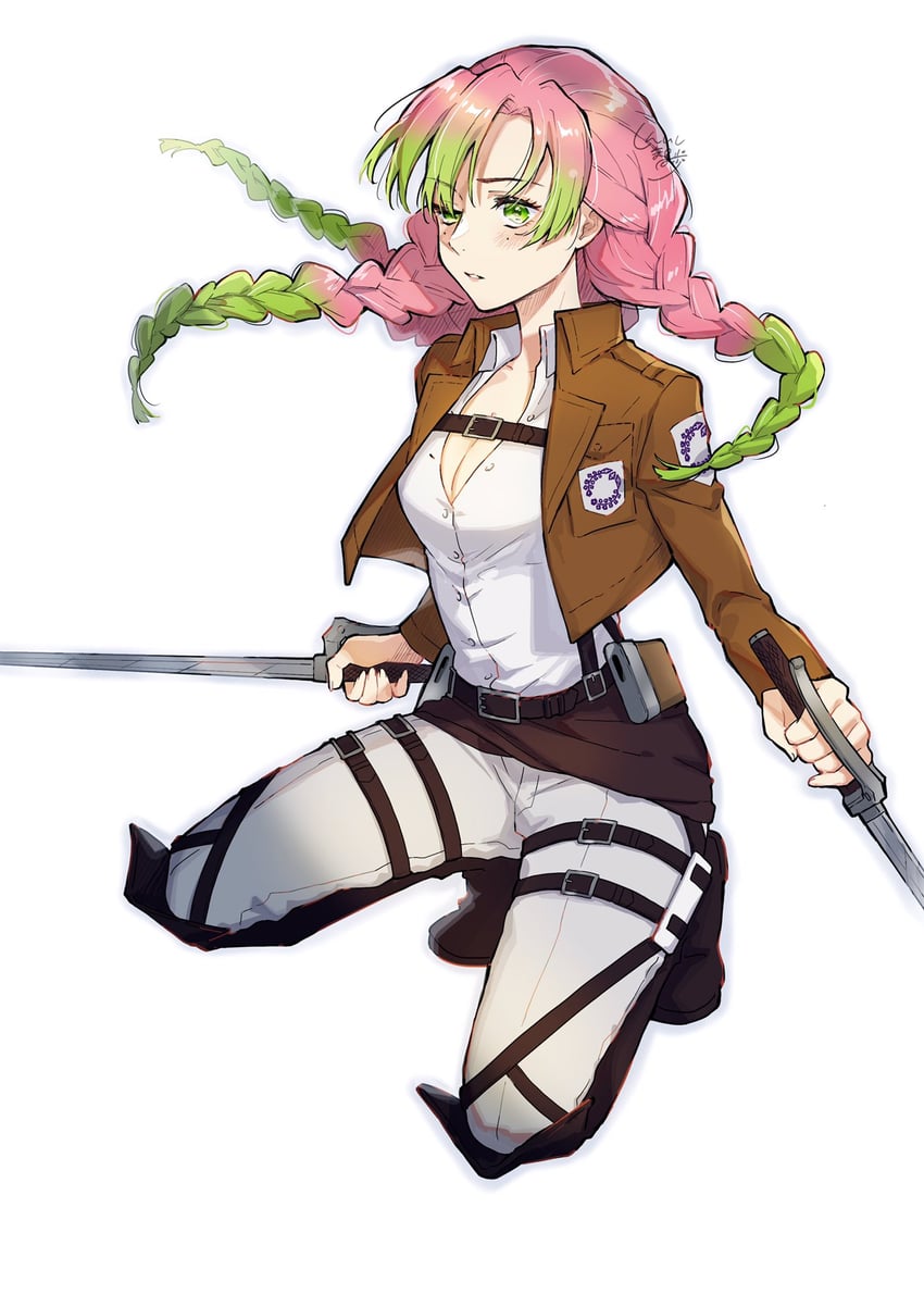 kanroji mitsuri (kimetsu no yaiba and 1 more) drawn by shinishi_chiho
