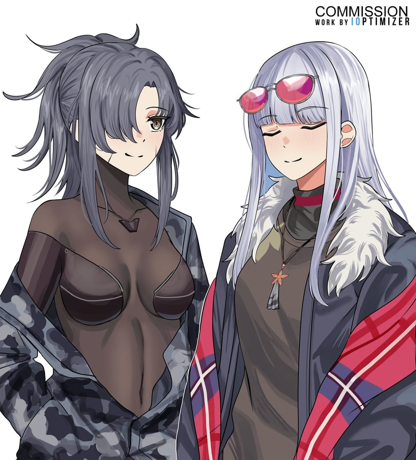 angelia and ak-12 (girls' frontline) drawn by io_troublemaker